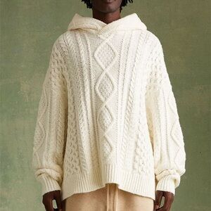 Fear Of God FW23 Knit Pullover Sweater Hoodie “Cloud Dancer” Boxy Fit Size M